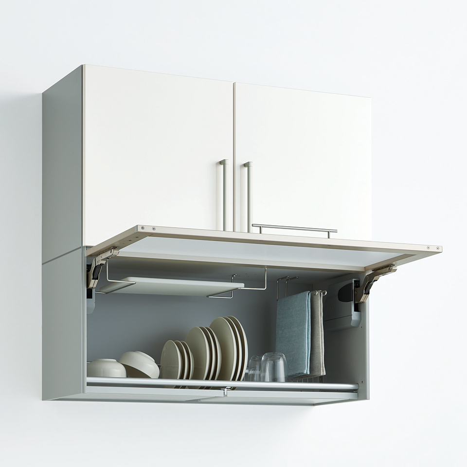 [ 画像 ] 窓前ウォールキャビネット 水切り棚仕様