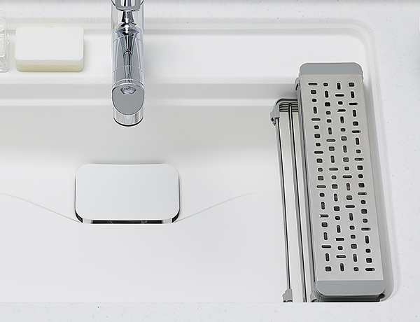 [ 画像 ] ラックを使わないときは、コンパクトに折りたためるので、シンクも広々使えます。