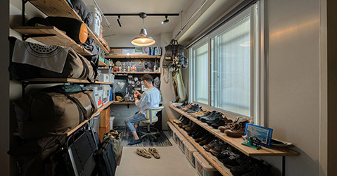 趣味を飾る土間と、男の一人住まいリノベ