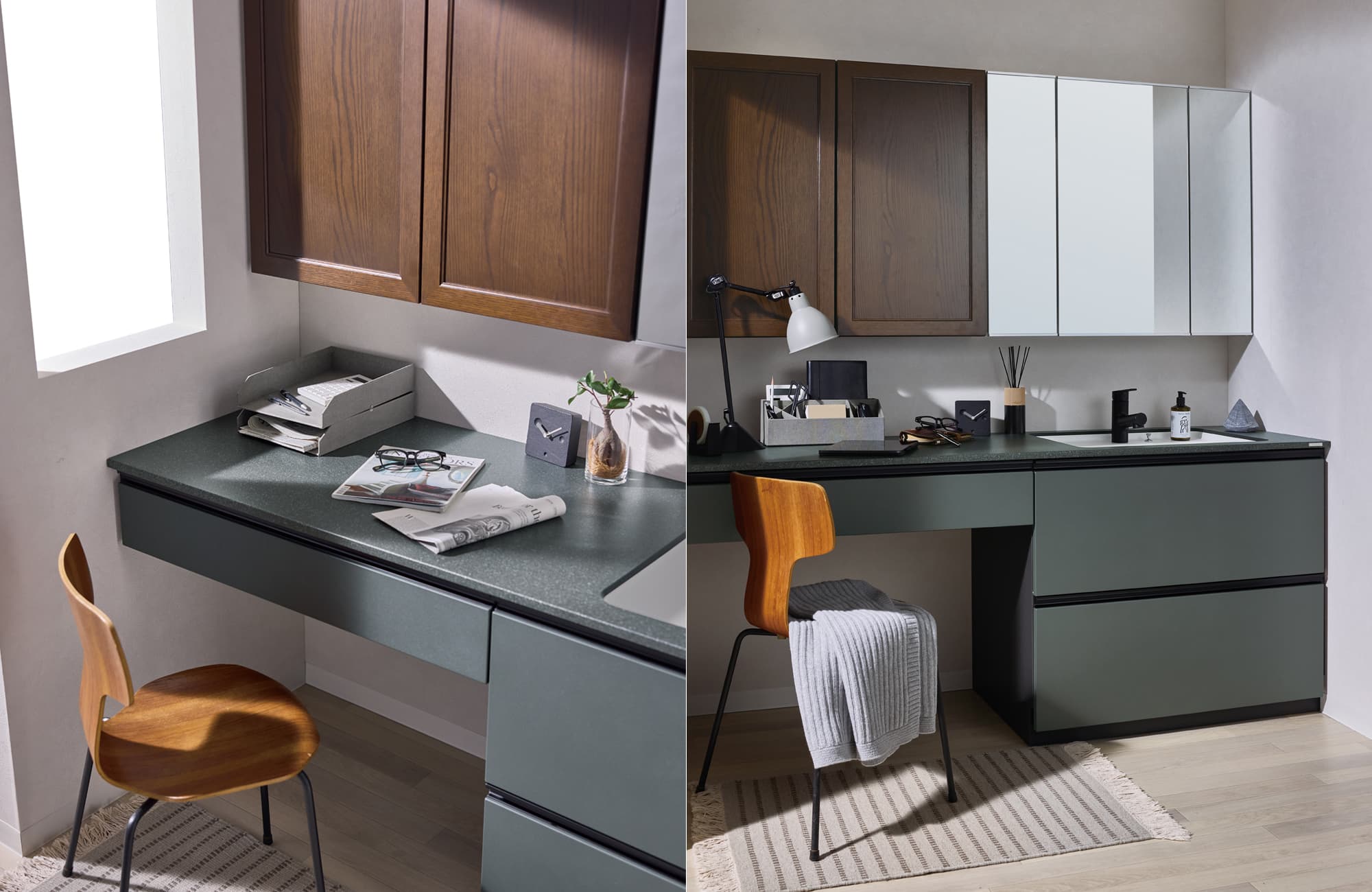 オーセンティックスタイルの洗面空間：トクラスのコーディネート例