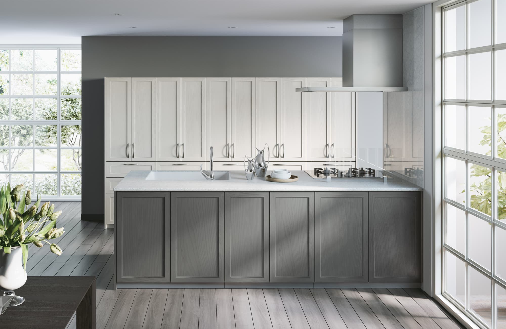 エレガントスタイルのキッチン・リビング空間：トクラスのコーディネート例