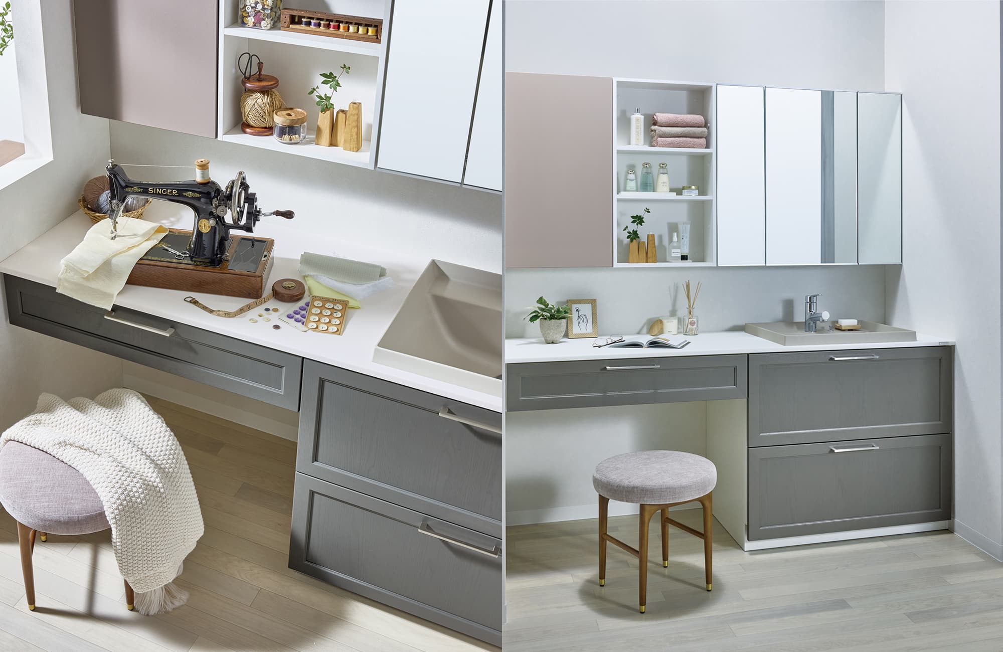 エレガントスタイルの洗面空間：トクラスのコーディネート例