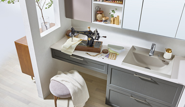 エレガントスタイルの洗面空間：トクラスのコーディネート例