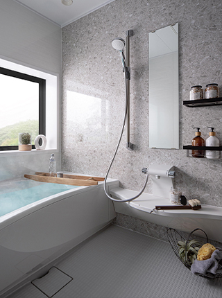 エリソンナチュラルスタイルのバスルーム（お風呂）空間：トクラスのコーディネート例