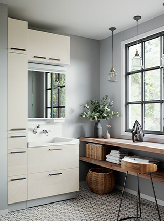 エリソンナチュラルスタイルの洗面空間：トクラスのコーディネート例