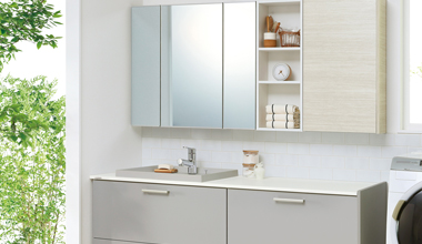 ナチュラルスタイルの洗面空間：トクラスのコーディネート例