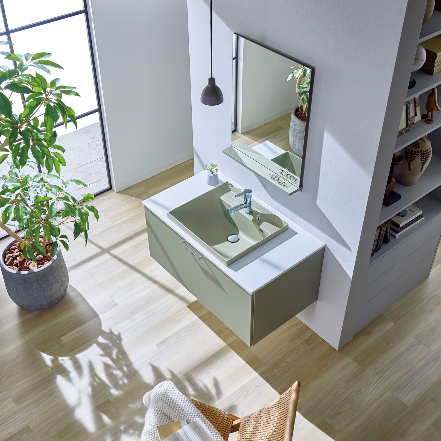 ノルディックスタイルの洗面空間：トクラスのコーディネート例