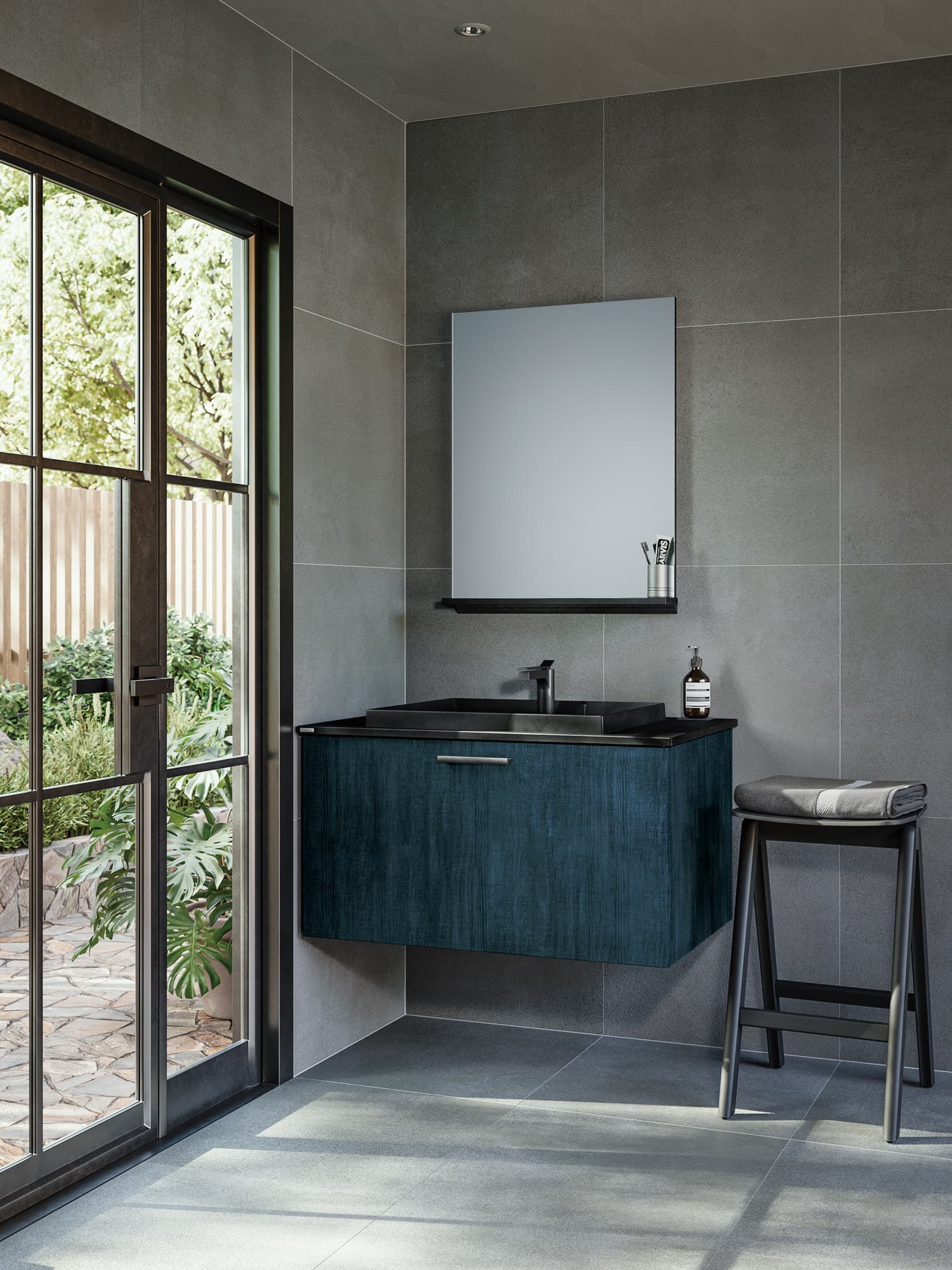 ラスティックスタイルの洗面空間：トクラスのコーディネート例